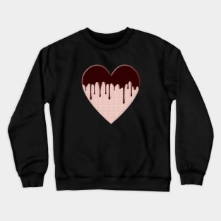 Melted Chocolate Pink Heart Valentines Day  14th February Love Gift Crewneck Sweatshirt